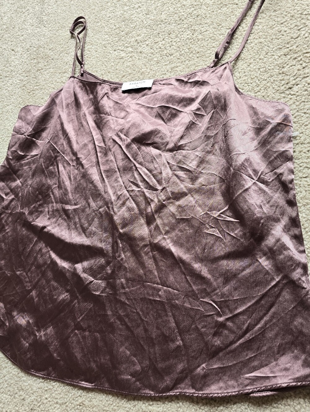 Babaton Dusty Mauve Satin Womens Size Medium Camisole